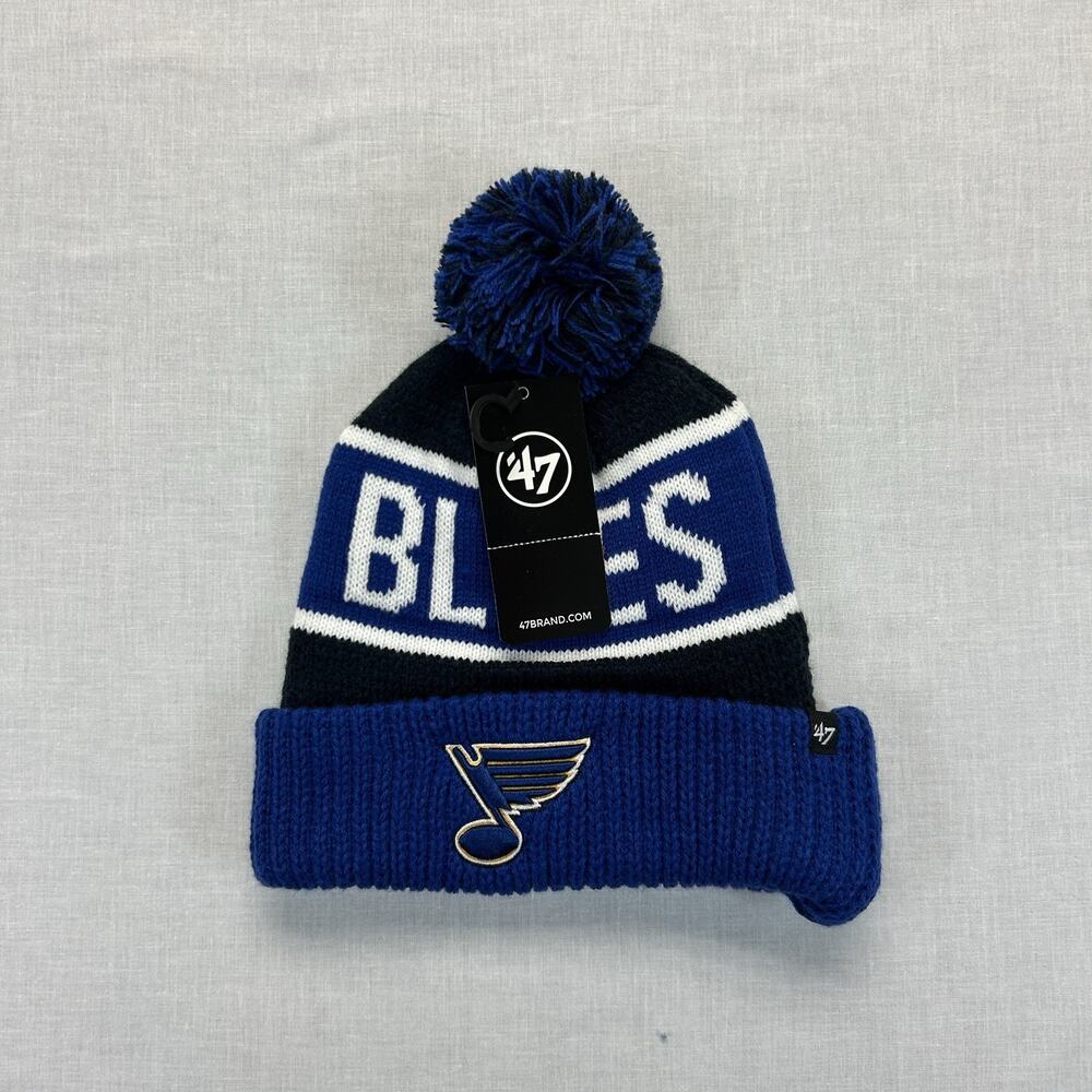 St. Louis Blues NEW NHL Hockey Blue Pom Knit Beanie Hat Cap One Size NWT '47